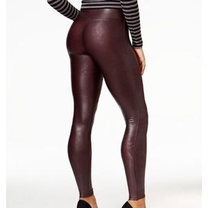 Spanx burgundy leather tights